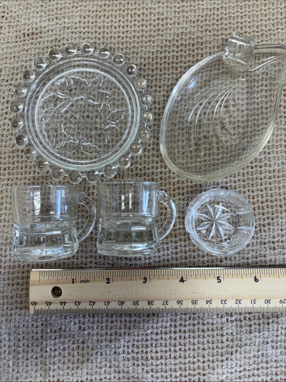 Clear Glass misc lot w/ vintage ashtray and more